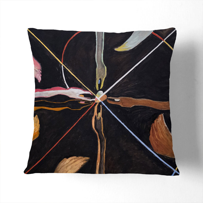 The Swan No.7 Scatter Cushion with Filling, 55cm H x 55cm W x 20cm D, Black