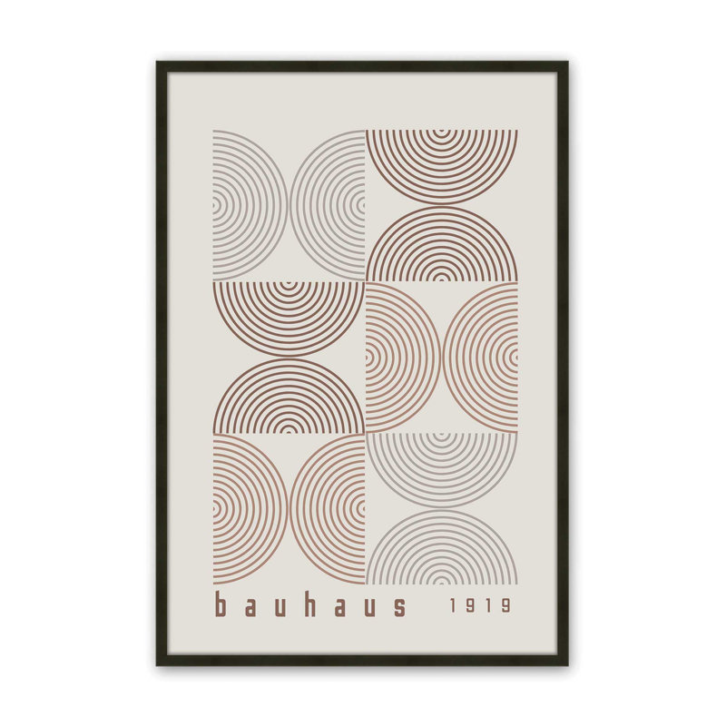 «Brown Bauhaus Composition I», impression roulée, Reproduction encadrée sans passe-partout, H 15 po x l 12 po x P 1,25 po