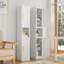 Armoire de rangement en métal 67 po avec 2 portes et 4 tablettes réglables pour la cuisine, la salle à manger et le salon-473433036