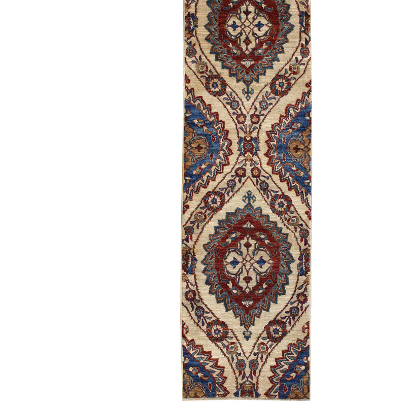 Tapis ottoman ivoire / rouille 2 pi 10 po x 11 pi 9 po One-of-a-Kind