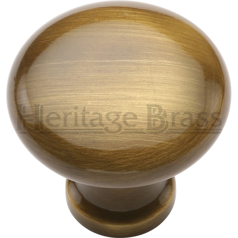 Heritage Brass Victorian Inspired Heritage Cabinet Knob Mushroom Design 38mm, 3.2cm H x 3.8cm W x 3.8cm D, Antique Brass