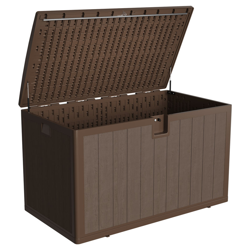 Resin Outdoor Storage Deck Box, Weatherproof & UV-Resistant Patio Container, Durable Water-Resistant Storage Bin for Patio Cushions, Garden Tools