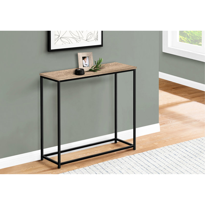 Console taupe en stratifié pour vestibule - construction moderne en métal noir