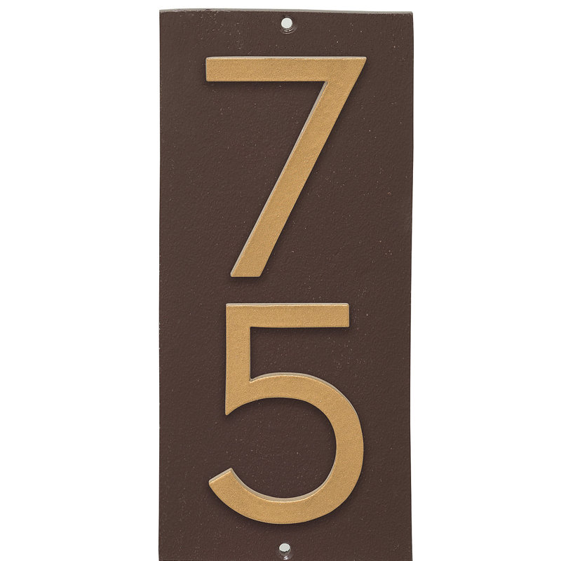 Plaque d'adresse murale flottante sur 1 ligne, Bronze romain, Or, Oui
