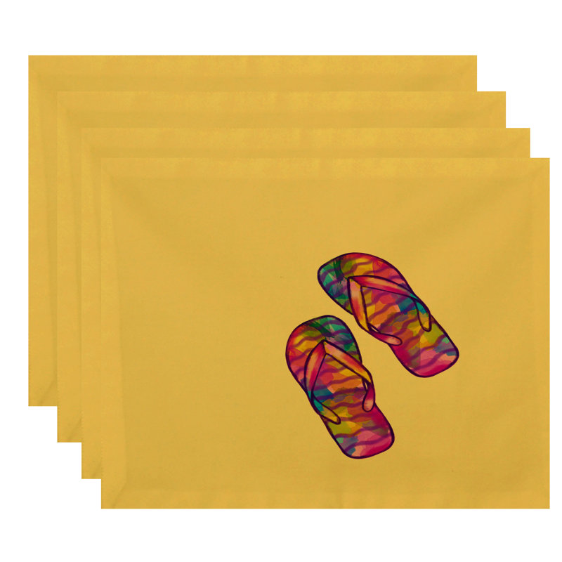 Ensemble de napperons 4 pièces Eastbourne, Jaune