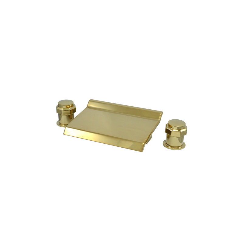 Double Handle Wall Mounted Roman Tub Faucet, Polished Brass