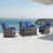 Structure grise / coussin bleu