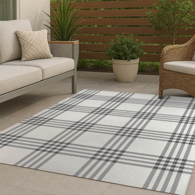 Tapis d'extérieur antidérapant à carreaux Christopher