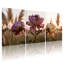 Ensemble de 3 tableaux sur toile tendue représentant des pivoines au coucher du soleil dans un champ-566469846