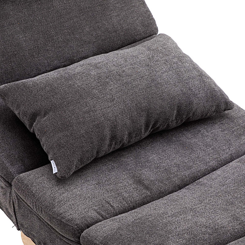 Chaise berçante Emberto, Tissu en microfibre gris foncé