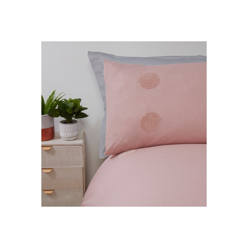 Beshore Polyester Solid Colour Duvet Cover Set with Pillowcases Included, Double Duvet Cover + 2 Standard Pillowcases, Blush