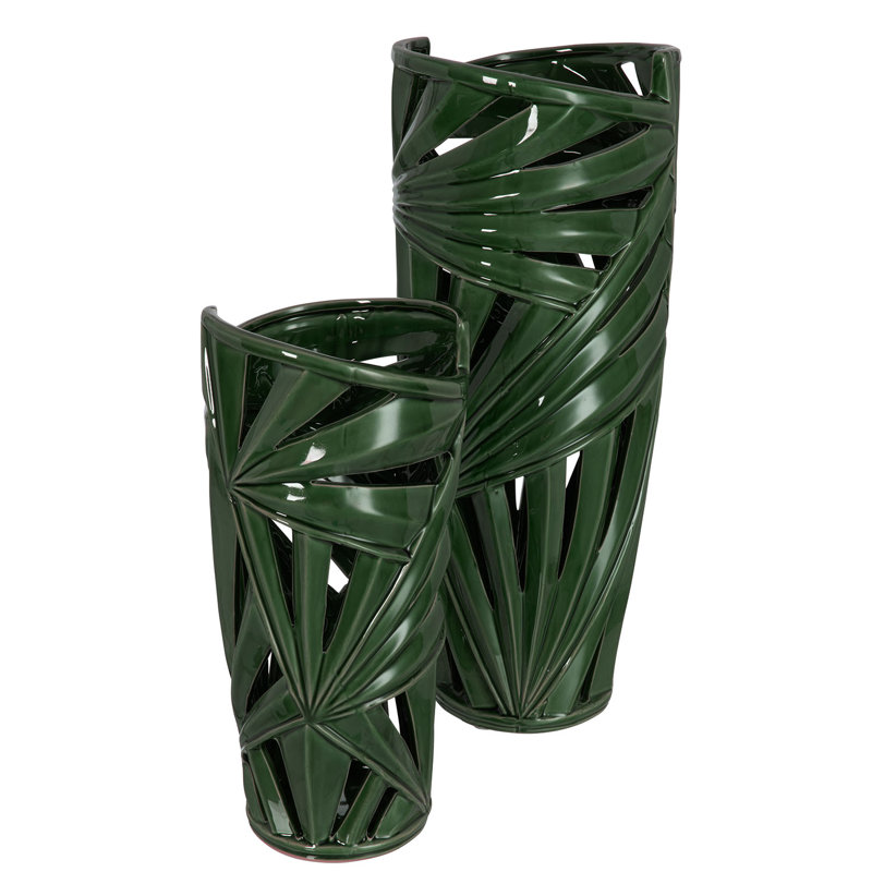 shelley Jar 1, 24cm H x 29cm W x 10cm D, Green