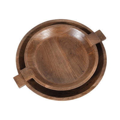 Brown Wooden Bowl Set Of 2