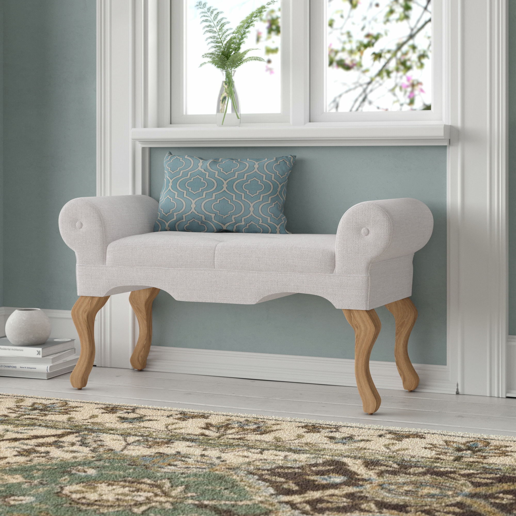 Upholstered bench living deals room