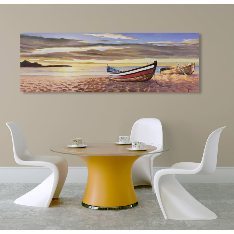 Sunrise On The Beach by Adriano Galasso - Wrapped Canvas Painting, 35cm H x 100cm W x 4cm D