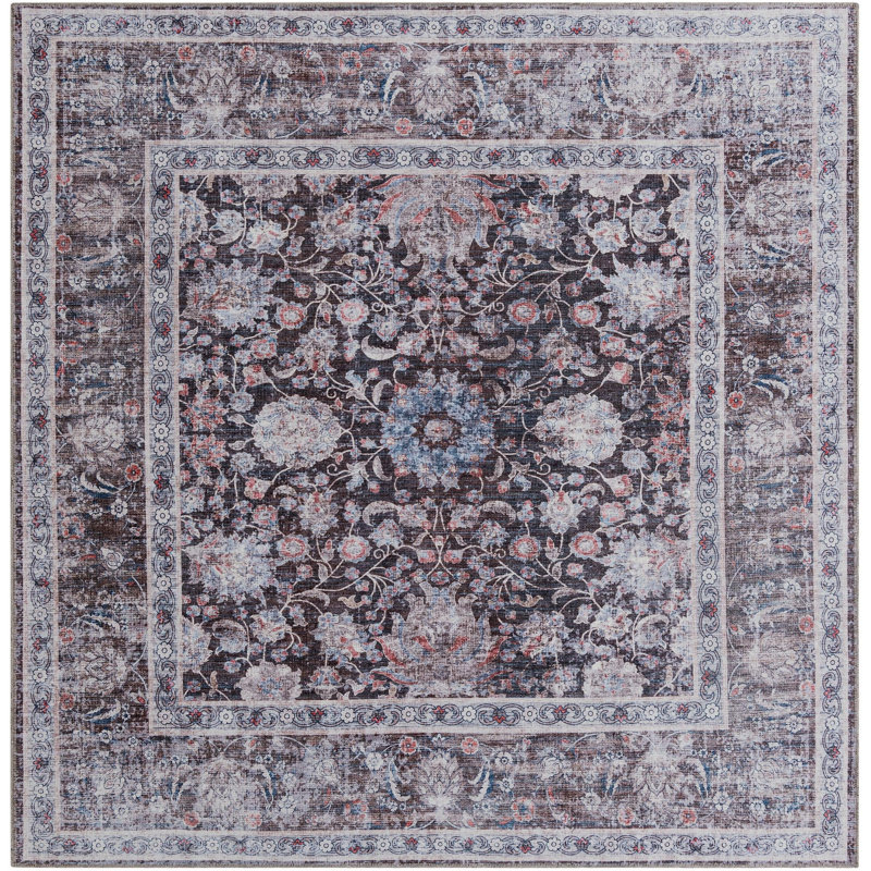 Tapis Samarth Thorine, Brun, Carré 7 pi 10 po