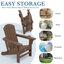 Chaise de patio en PEHD pliable avec repose-pieds d'extérieur résistant aux intempéries avec 2 porte-gobelets-2108222979