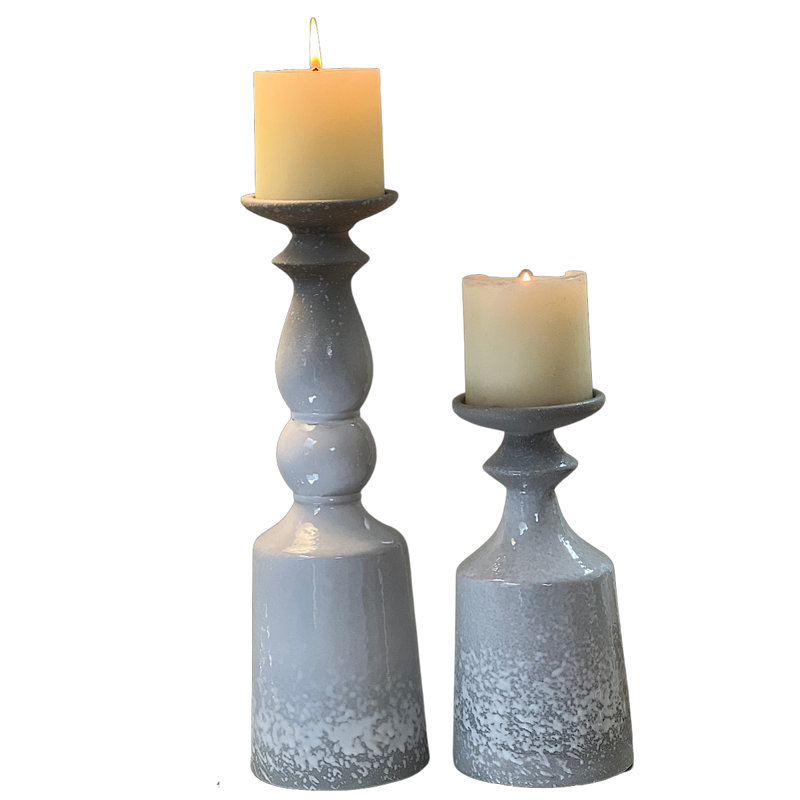 Farmhouse Chic Ceramic Candlestick