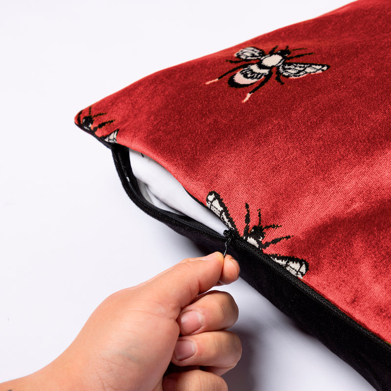 Throw Square Pillow Cover & Insert, Red Animal Print