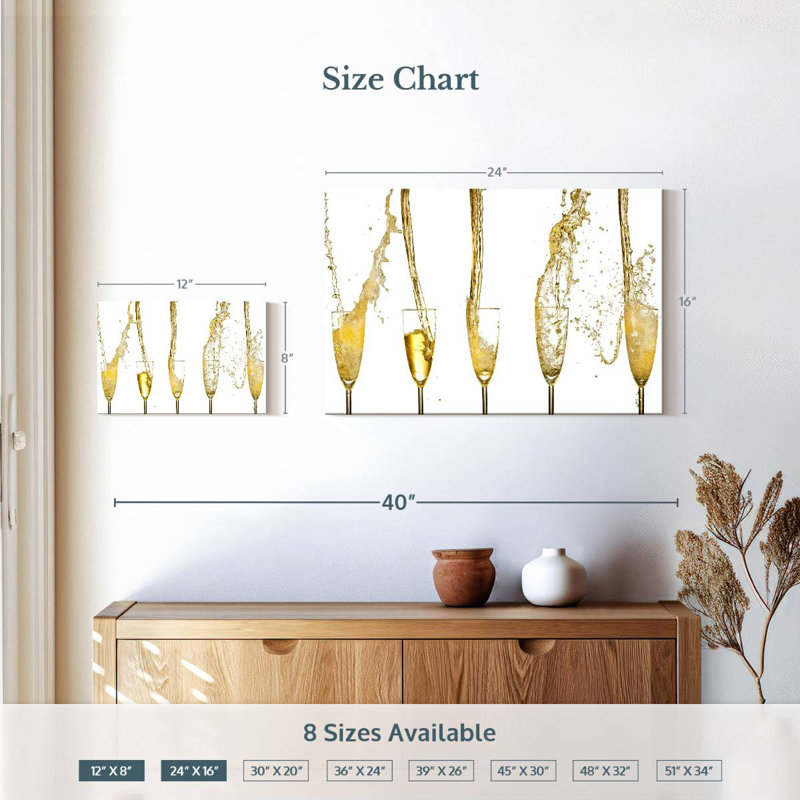Yarlin Champagne Streams, 16" H x 24" W