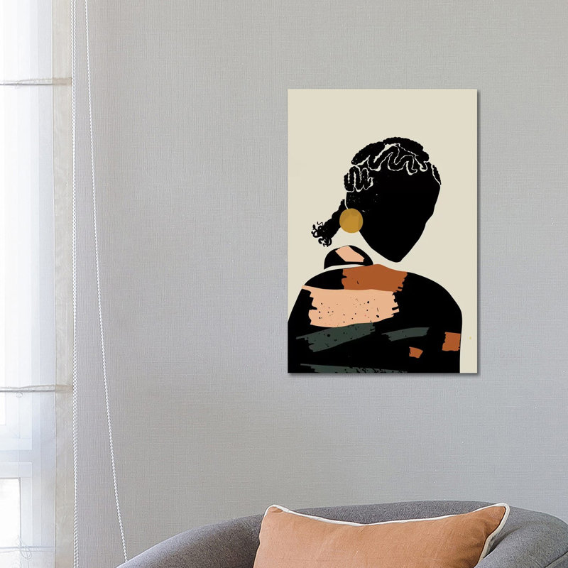 Poils noirs - Impression sur toile, Toile tendue, Pas de tapis, H 26 po x l 18 po x 1,5 po