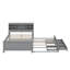 Lit plateforme avec rangement pour tête de lit, ports USB, lit gigogne et trois tiroirs-114328301-114328302