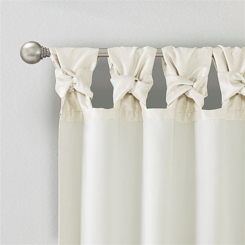 Panneau de rideau de fenêtre Twist Tab, Blanc, L 50 po x L 95 po