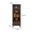 Armoire à vin avec porte vitrée à deux tons noir et brun, armoire de rangement murale autoportante pour canapé de salon