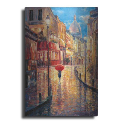 Luxe Metal Art 'Montmartre Evening' By Haixia Liu, " Montmartre Evening " by Haixia Liu Painting Print