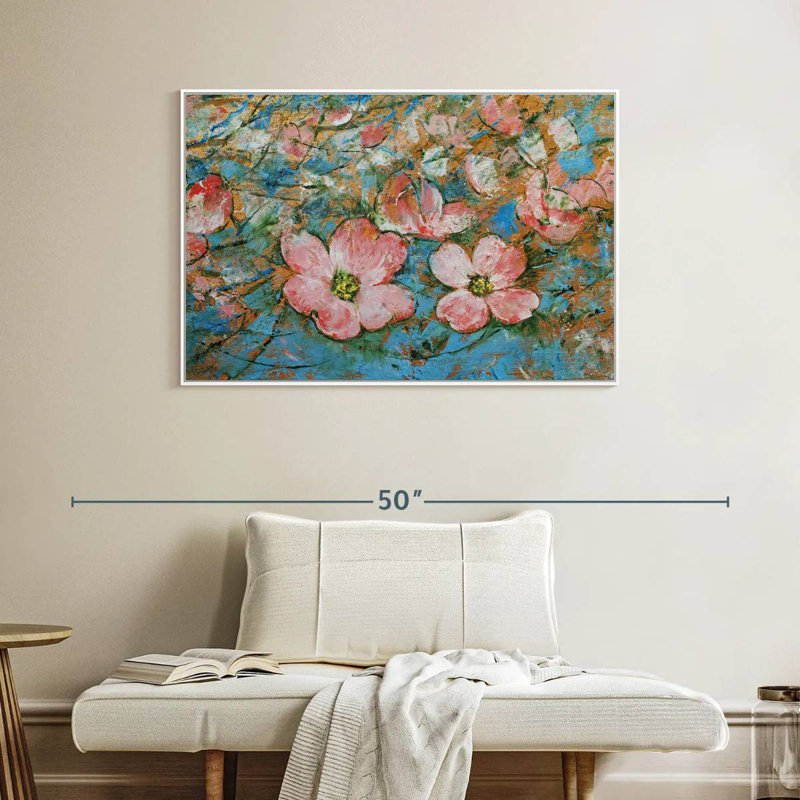 Cornouiller, Cadre flottant blanc, 40 po x 27 po
