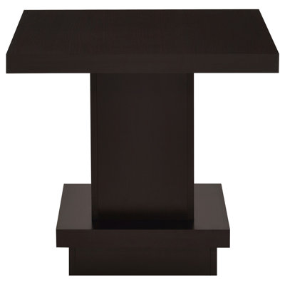 Mbala Cappuccino Square Pedestal End Table