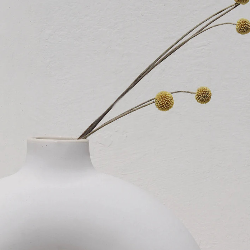 Half Polo Vase, White
