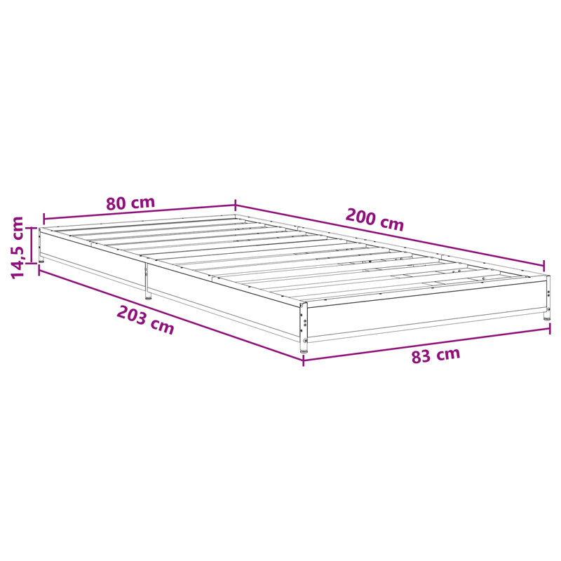 Bed Frame, Black Oak