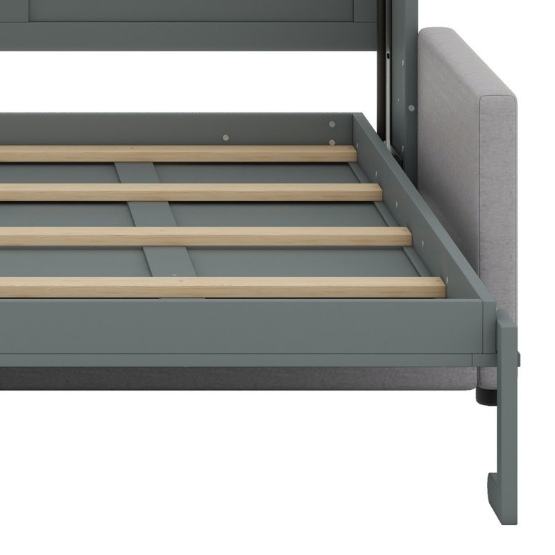Lit escamotable mural avec canapé et tablettes Murphy, Gris