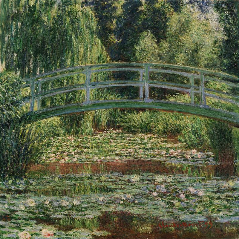 "La Passerelle japonaise", reproduction sur toile tendue, H 12 po x l 12 po