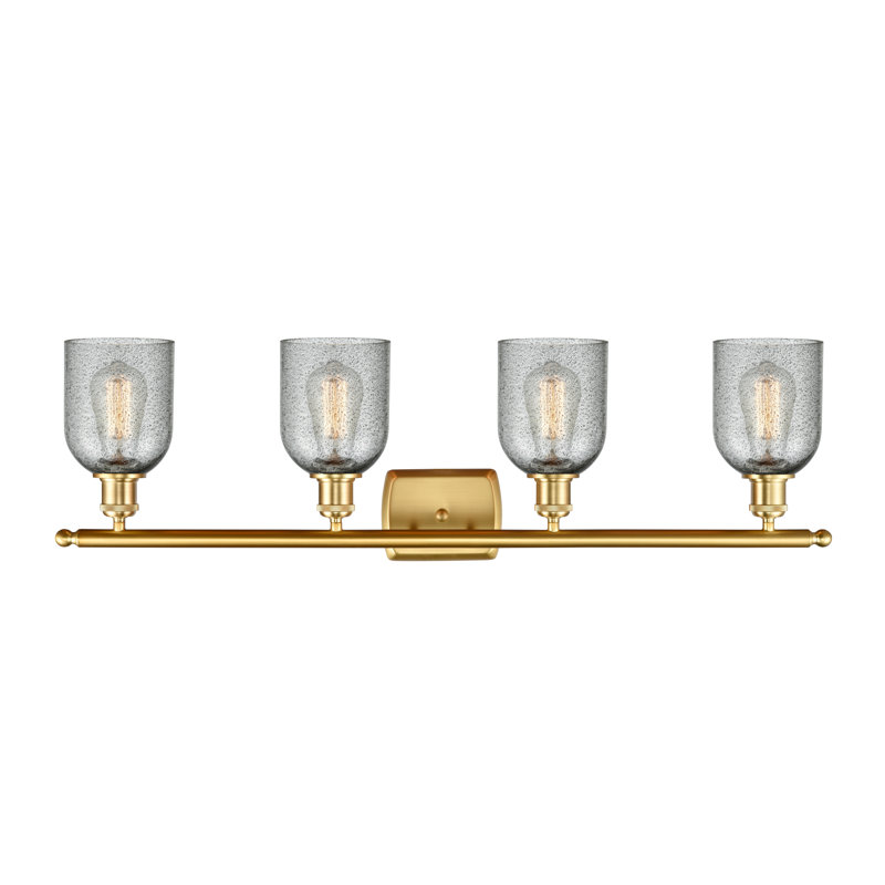 Éclairage de salle de bain à intensité variable 4 lumières Vella, Ampoule incandescente rétro de 60 watts, Anthracite