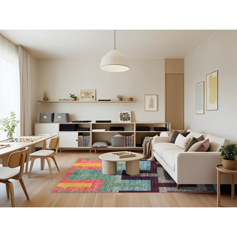 Abstract Indoor Rug, Rectangle 7' x 9'