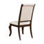 De 2 chaises de salle à manger rectangulaires à dossier crème en tissu avec finition antique et détails cloutés