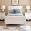 Lit plateforme en bois avec tête et pied de lit - simple, blanc-85271517-85237808
