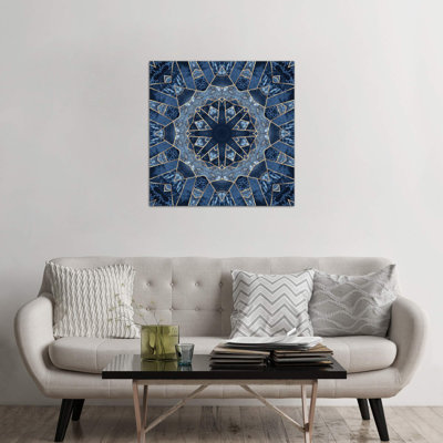 Geometric Blue Mandala - Print on Canvas