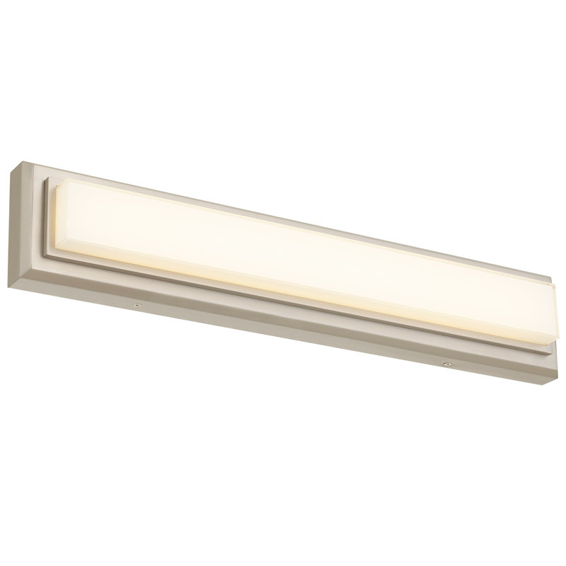 24-Inches Integrated LED Bathroom Vanity Light Bar, 16 W, 4.5" H x 24" W x 2.63" D, Brushed Nickel