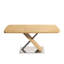 Table de salle à manger carrée 6, rétractable de 47,25 po à 63 po, finition naturel + structure en acier, sièges 4 à 6, et-1164093485-1164093651
