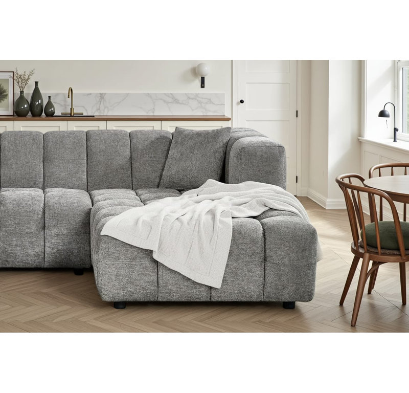 5 Seater Corner Sofa , Without Ottoman, Right Hand Facing, Blue