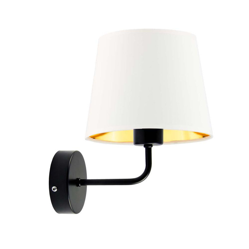 Gedalia Steel Armed Sconce, Black, White