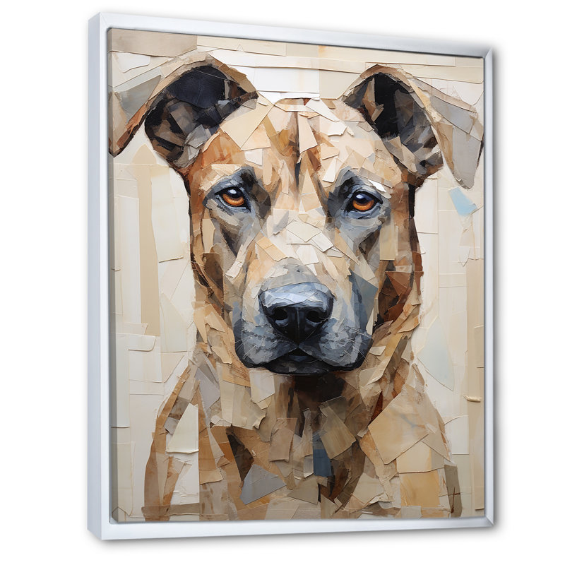 " Belgian Malinois Handsome Portrait ", White Floater Framed, 32" H x 16" W x 1" D