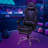 Gaming Chair with Footrest and Massage Lumbar Support, Ergonomic Computer Seat Height Adjustable with 360°Swivel and Headrest, Black
