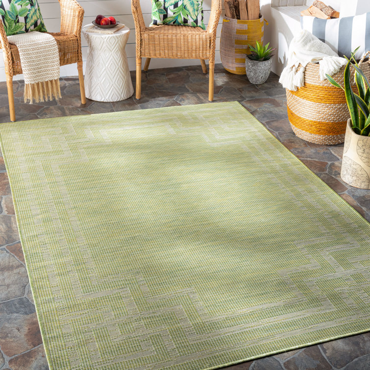 Tapis d'intérieur / extérieur vert Caysee