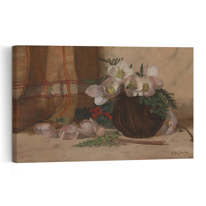 Still Life With Roses, C.1885-87 Abstract Contemporary Rose Flower Fruit Wall Art Print, H 32 po x l 48 po