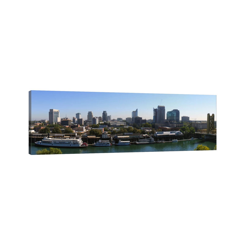 Sacramento Skyline Cityscape - Wrapped Canvas Panoramic Print, 30.48 cm H x 91.44 cm W x 1.91 cm D