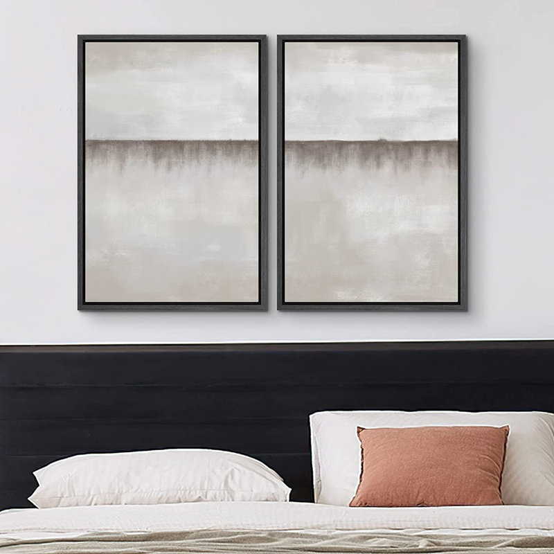 Ensemble de 2 reproductions encadrées sur toile, Noir, H 24 po x l 32 po x P 1,5 po